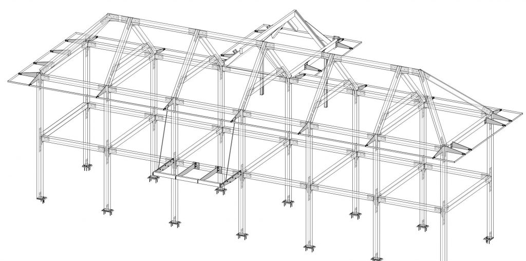 Boathouse timber frame 3D